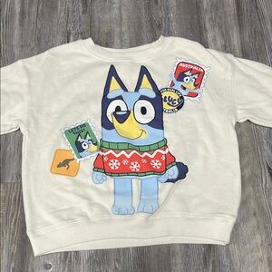 Kids Cream Sweatshirt with Cartoon Graphic